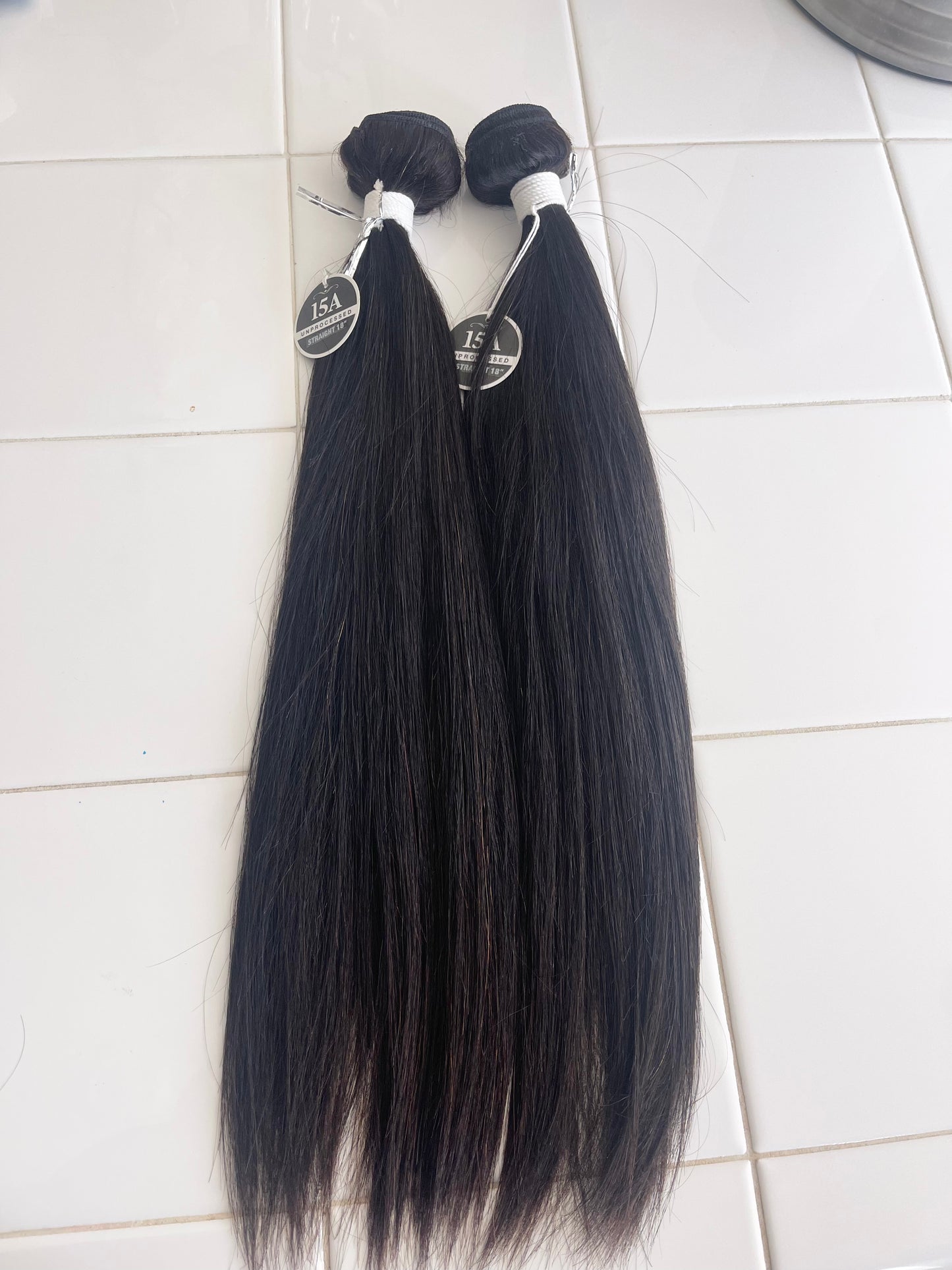 18" Grade 15a unprocessed virgin hair bundles 2 packs