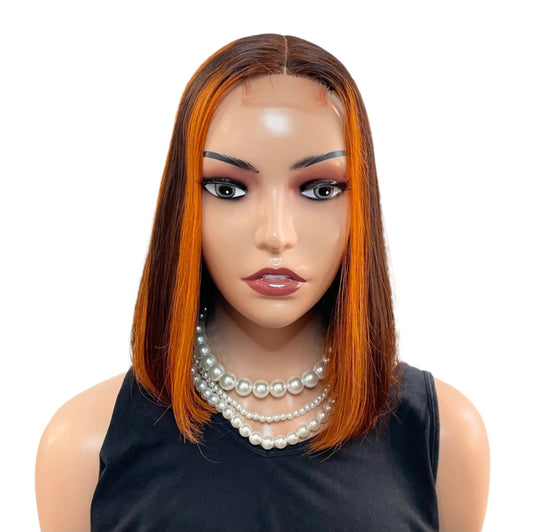 2*6 SDD orange highlight 10" bob wig